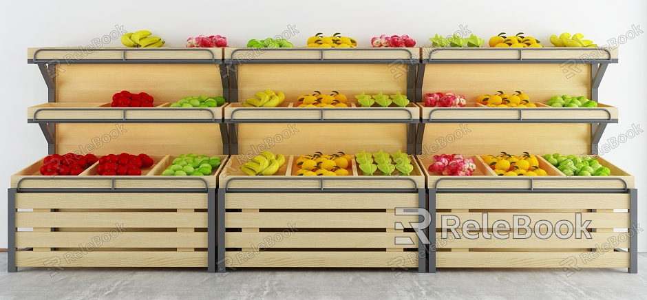 Modern shelf supermarket container model