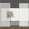 Modern partition glass screen partition 3d model