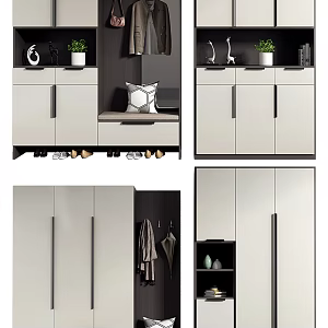 Modern Shoe Cabinet Minimalist Household Shoe Cabinet Combination 3d model