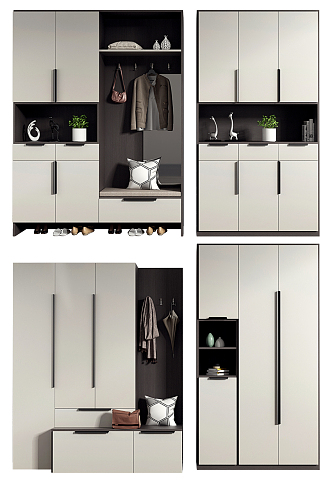 Modern Shoe Cabinet Minimalist Household Shoe Cabinet Combination 3d model