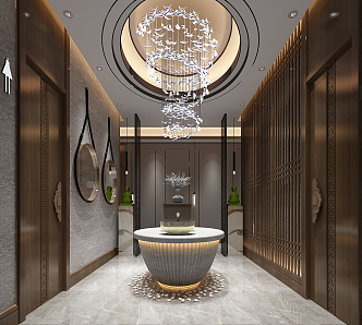 New Chinese Style Toilet Sink Chandelier 3d model