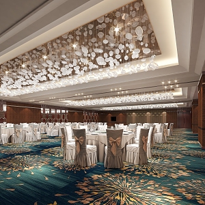 Modern Ballroom Hotel Ballroom Front Hall Crystal Chandelier 3d model