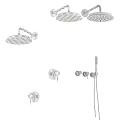 Modern Bathroom Shower Faucets With Rain Shower Heads And Handheld Sprayers