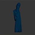 Elegant Blue Long Sleeve Formal Dress With Flowy Fabric And Classic Design