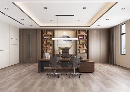 modern office chairman room 3d model