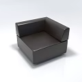 Modern Black Single Sofa With Square Design And Comfortable Seat 3d model