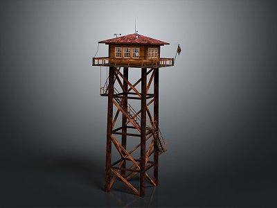 Tower defense sentry tower air defense watchtower observatory tower loft model