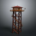 Tower defense sentry tower air defense watchtower observatory tower loft 3d model
