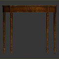 Elegant Wooden Dressing Table With Carved Legs And Curved Top Surface