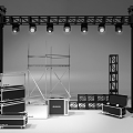 Stage light stand professional lighting lighting equipment aviation box flying box engineering box H frame Reya frame scaffolding gantry camera box dance equipment 3d model