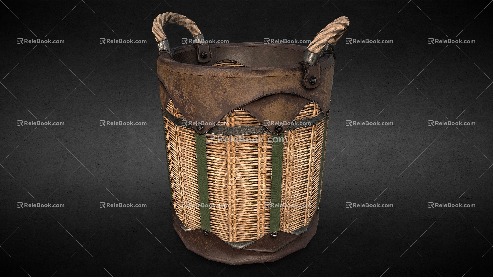 Wicker Basket Storage Basket Bamboo Basket Wolfmad Booty Basket 3d model