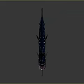 Bioluminescent Deep Sea Creature Character With Long Glowing Tentacles Sharp Teeth And Blue Spots
