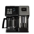 Modern Automatic Coffee Maker With Digital Display Glass Carafe And Stainless Steel Design