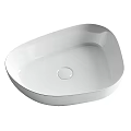 Contemporary White Countertop Washbasin with Sleek Design Smooth Surface and Central Drain