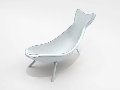 Modern White Leather Lounge Chair With Streamlined Design And Metal Legs 3d model