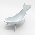 Modern White Leather Lounge Chair With Streamlined Design And Metal Legs