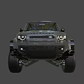 Gray Six Wheel Off Road Vehicle With Red Brake Calipers And Rugged Design
