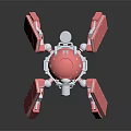 Futuristic Pink Mechanical Creature With Multi Legged Robotic Structure Design 3d model