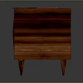 Wooden TV Stand With Woven Side Panels Open Storage Vinyl Record Player And Magazines