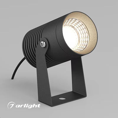 Outdoor Light Black Modern Design With Sturdy Stand And Spotlight Illuminated 3d model