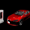 Tesla electric car charging pile 3d model