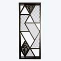 Geometric Design Black Metal Room Divider With Laser Cut Perforated Panels