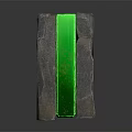 Gray Stone Structure With Central Green Transparent Strip And Smooth Exterior Surface 3d model