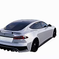 White Modern Sedan With Sleek Body Design And Black Wheels