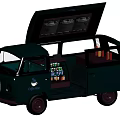 Vintage Retro Style Van with Open Roof and Mobile Bar Interior Drinks Storage