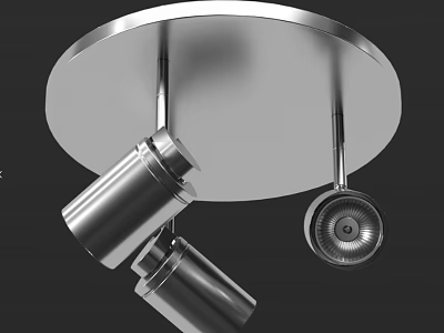 Modern Metal Ceiling Light with Round Design and Multiple Adjustable Spotlights 3d model