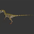 Realistic Yellow Spotted Dinosaur Character Standing With Open Mouth On Dark Background