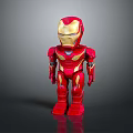 Iron Man Stylized Action Figure With Red Armor And Gold Details Standing On Black Background