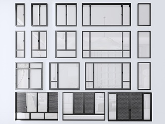 Modern casement window glass window single window double window floor-to-ceiling window broken bridge aluminum window combination 3d model