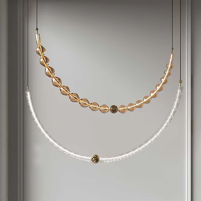 Modern Gold And White Chandelier With Circular Crystal Elements Hanging Design 3d model