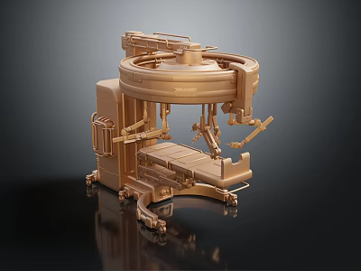 Advanced Medical Equipment with Rotating Multi Axis Arms for Precision Therapy 3d model