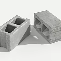 Concrete Building Blocks With Rectangular And Tapered Cavities For Construction Projects 3d model