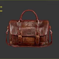 Wilsons Brown Leather Briefcase With Classic Design Metal Buckles And Shoulder Strap
