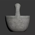 Natural Stone Mortar And Pestle Practical Kitchen Tool For Daily Grinding Needs 3d model