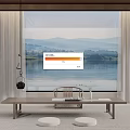 New Chinese Curtain Window Screen 3d model