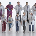 Doctors, nurses, attending doctors, surgeons, medical staff, medical staff, many people 3d model