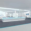 Yadongke Exhibition Hall Modern Interior With Display Counter And Digital Screens