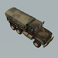 Military Style Utility Vehicle With Long Cargo Body Multi wheel Design And Storage Compartment