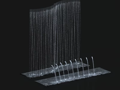 Modern Shower Head With Waterfall Style Water Flow And Multiple Spray Nozzles 3d model