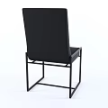Sleek Modern Black Leather Dining Chair With Sturdy Metal Frame Design