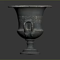 Silver Decorative Vase with Carved Patterns Dual Handles and Sturdy Base for Home Decoration