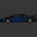 Blue Supercar With Black Roof And Rear Spoiler Sleek Sporty Exterior Design