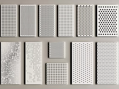 Different Styles Of Perforated Metal Panels With Diverse Hole Patterns And Designs 3d model
