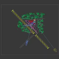 Aerial View Planning of Architectural Complex With Greenery and Roads