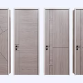 Modern Wooden Hinged Doors Featuring Various Geometric Patterns For Interior Decor 3d model