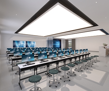 Modern Classroom Training Classroom 3d model